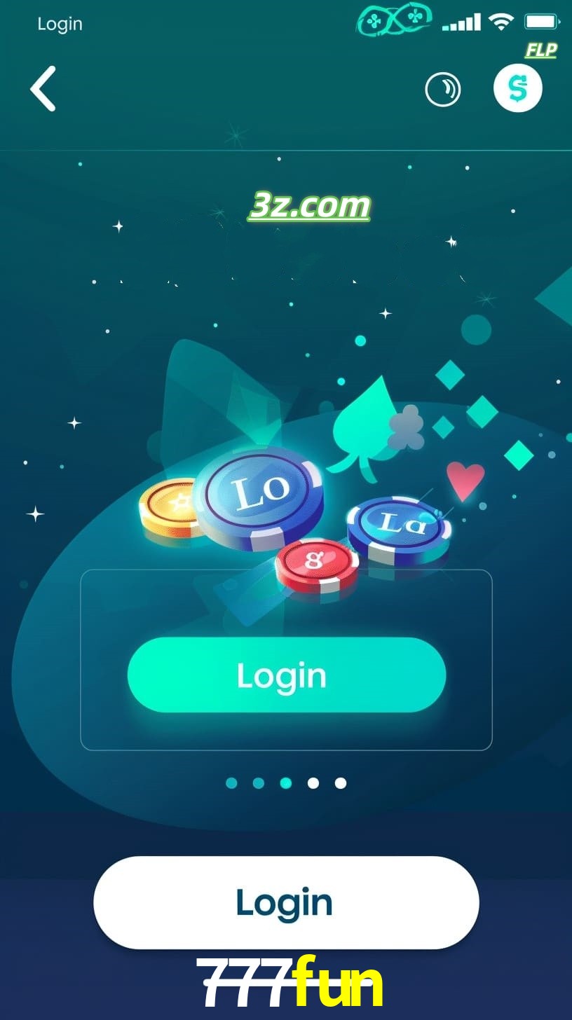 Login no aplicativo de cassino online 777fun Brasil com bônus de boas-vindas